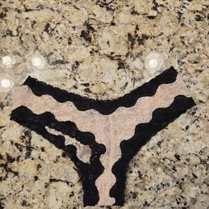 Victoria's Secret Black and Cream Lace Lingerie